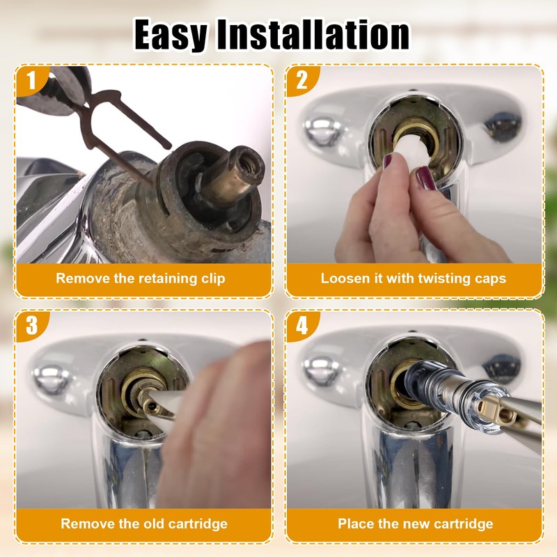 Hohean 8 Pack Dual Seal Cartridge Replacement Compatible with Moen