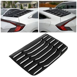 HECASA Rear Window Louver Compatible with 2016-2020 Honda Civic (2Dr Coupe) Rear Windshield Sun Shade Cover Vent ABS Plastic Black