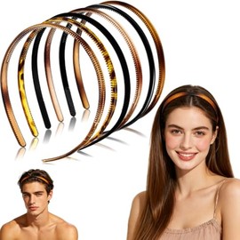 6 Pcs Diadema de Plástico Fina, Elástica y Sin Presión con Estampado de Leopardo,Diadema Elegante,Perfecta para el Uso Diario,Tanto para Hombres Como 
