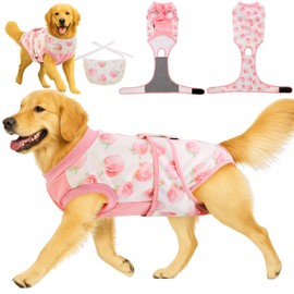 Recovery Suit for Female/Male Dog After Spay/Neuter Surgery,Bandana Set Included,E-Collar Cone Alternative Anti Licking, Large/Medium/Small Dogs Full Body Surgical Suits Onesies, Medical Pet Bodysuit