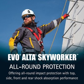 JSP EVO ALTA SKYWORKER Mountaineering-style Safety Helmet Hard Hat - Black - Vented - Wheel Ratchet - All-Round High Impact Head Protection - Adjustable 4-point Chinstrap - EN 12492 & EN 397