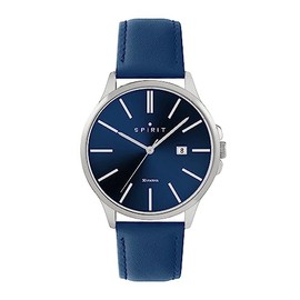 Spirit Men's Analogue Quartz Watch with Leather Strap SP1009, navy, Strap.