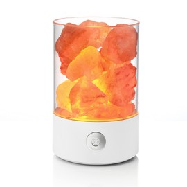 Auraglow Himalayan Pink Salt Range Pakistan 100% Original Crystal Rock Lamp USB LED Mood Light, Touch Dimmable with Warm White and Colour Changing Modes