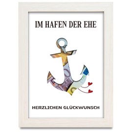 palasasa Money Gift Wedding Gifts for Bride and Groom Money Gift Picture Frame Money Gifts Packaging Bridal Couple Honeymoon Gift Anchor Port of Marriage