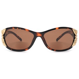 JM Bifocal Reading Sunglasses for Women Fashion Sun Readers Outdoor Reading Glasses UV400 Protection Tortoise +3.0