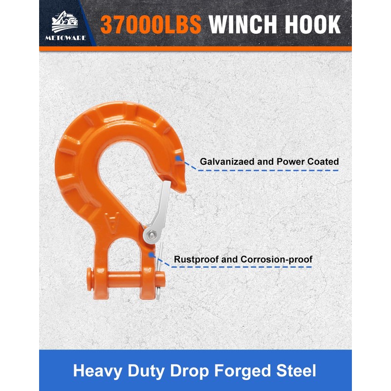 METOWARE Synthetic Winch Rope Kit, 1/4" x 50ft 10,000 LBS