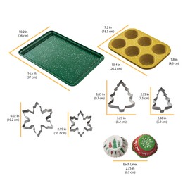 Chicago Metallic 78 Piece Holiday Baking Set, Perfect for Baking Holiday Cookies, Cupcakes, Muffins, and Much More