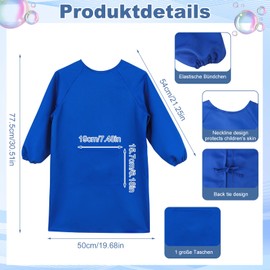 Livdouyu Children's Painting Apron Children 8-12 Years Waterproof Painting Coat Craft Apron with Big Pockets and Sleeves Painting Coat for Crafts