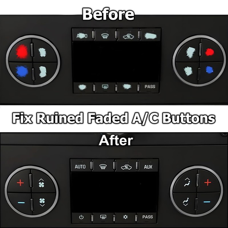 JNNJ Pack of 2 A/C Air Conditioning Button Stickers, Car