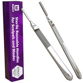 Pack of 2 Scalpel Handle # 3, Premium Quality, Rust Proof Stainless Steel Scalpel Knife Handle, Lightweight and Durable,Fits Surgical Blades No. 10, 11, 12, 13, 14 and 15