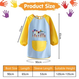 Tikplus Painting Coat School 1st Class Painting Apron Children with Big Pockets Painting Coat Children Painting Coat Children Painting Coat Child 7-12 Years for School Art Painting Cooking, Painting