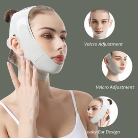 Adjustable Chin Strap for Sleeping Jawline Shaper V Line Lifting Mask Face Slimmer for Double Chin （Green）