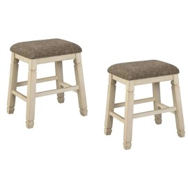 Ashley Furniture Signature Design by Ashley Bolanburg 24" Solid Wood Counter Stool Antique White