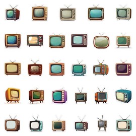 50PCS Television Stickers,Retro TV set Teens Boys and Girls Sticker Pack Vinyl Skateboard Guitar Door Laptop Luggage Car Bike Water Bottle Birthday Party Supplies Decals