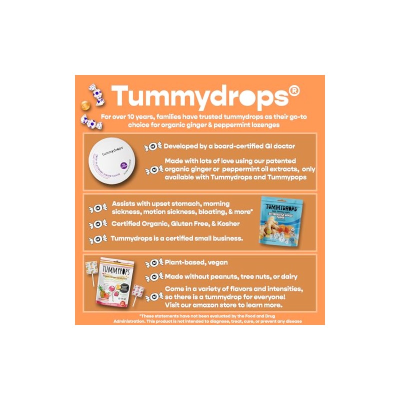 Tummydrops, Natural Ginger, 30 Drops