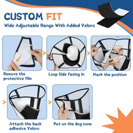Supet Dog Cones for Large Dogs, Soft Dog Cone Collar to Stop Licking, Comfortable E Collar with Soft Fabric After Surgery, Adjustable Pet Recovery Collar (L)