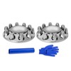 HQALTY Chrome Dome 2 Front Axle Cover Kit with 32mm/33mm