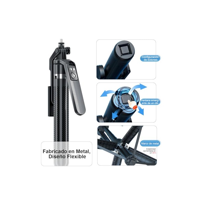 BSOON Tripie para Celular Luz Relleno180cm,Palo Selfie Stick