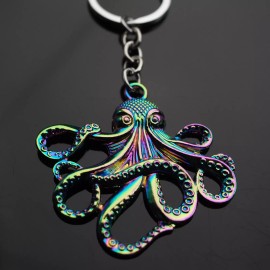 Unbranded Octopus Tentacles Love Coral Reef Pendant Charm Keychain Key Chain Neon Rainbow