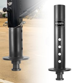 NAKANEKO Fifth Wheel to Gooseneck Kingpin Adapter,Fit for Campers,Trailers,Tractors,Semi-Tractor with 4" Round Tube,with 2" Kingpin,Gooseneck Adapter Attaches to 5th Wheel, Particle Coating