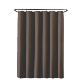 Mebix TRD Cortina de Baño 180x180 cm | Impermeable, Antimoho y Lavable con 12 Ganchos de Acero Inoxidable | Fácil Instalación y Decoración Moderna | Café