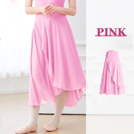 Baisdan Women Ballet Wrap Skirt Chiffon Ballet Skirt Sheer Long Dance Skirt Ballet Dance Dancewear Pink