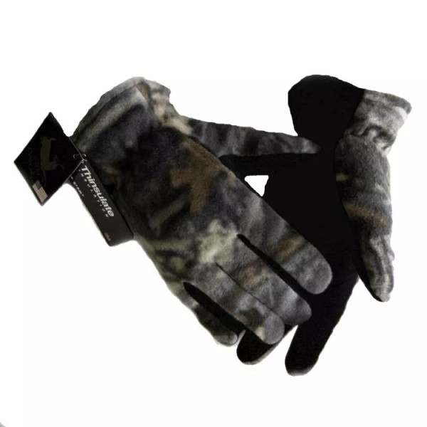 Grand Rapids Hide Company Camo Fleece Gloves with Black Deerskin