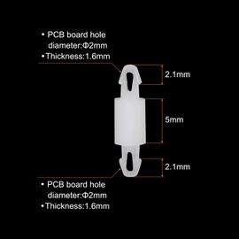 PATIKIL 100PCS PCB Board Isolation Column, Nylon Reverse Locking Circuit Board Clips Standoff Double Head Insulation Bracket Support Height 5mm /0.2"