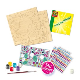 SES Creative 14134 3D Unicorns Diamond Painting 3D Unicorns, Blue, Yellow, Purple, Black, Medium