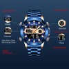 MEGALITH Watches for Men Military Digital: Blue Stainless Steel Waterproof