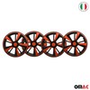 OMAC - Black with Orange Hub Caps 16 Inch Set