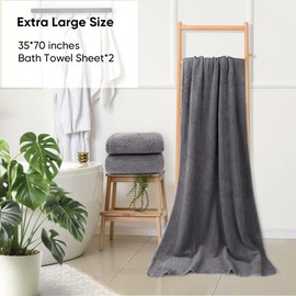 HOMEXCEL HOMEXCEL Bath Sheets Towels Set Pack of 2 (35 x 70 Inches), Ultra Soft Bath Towel for Bathroom, Lightweight and Quick Drying Towels for Body, Yoga, SPA, Fitness, Grey