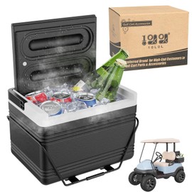 10L0L Upgraded Large Golf Cart Cooler with Mounting Bracket Kit Caddy Fits Yamaha Club Car and EZGO, Portable 48H Cooling Golf Cart Ice Chest 102588101 103886801