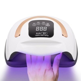 168W Super Power Nail Lamp,Professional Fast Drying Nail Lamp,LED+UV Dual Light Source Lamp Beads，36 Lamp Beads，with Induction Start and Autonomous Button Timing Function