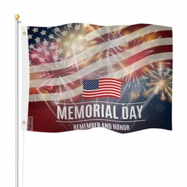 Yekiua Memorial Day Flag 3X5 Outdoor USA Patriotic American 4Th Of July Day Remember Double Sided Flags All Weather Long Lasting With 2 Brass Grommets