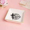 JoycuFF Christian Gifts for Women，Ceramic Trinket Dish Tray Gifts for