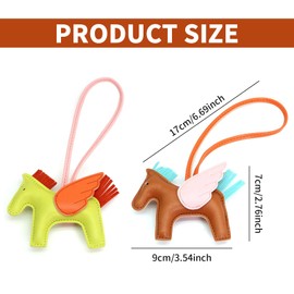 Leather Horse Bag Charms for Womens Handbags – 2PCS Cute Keychain Pony, Purse Charms for Handbags, Handbag Accessories, Backpack Pendant, Mothers Day Birthday Ideas