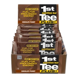 1st Tee Plus+ Chocolate Peanut Bars Great Snack bar to Keep you Cool & Focused when Playing your Favorite Sport | Healthy Snacks Golf Nutrition Bar 25.32-Ounce box (12 count)