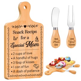 Gifts for Mom - Recipe for A Special Mom Charcuterie Board Gift Set, Mom Birthday Gifts Bamboo Cheese Board, Mom Gifts from Daughters Cheese Utensils