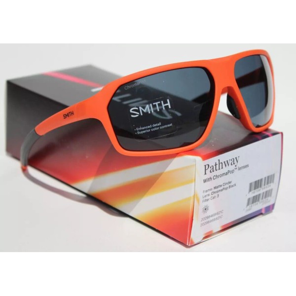 SMITH OPTICS Pathway Sunglasses Matte Cinder Red/ChromaPop Black NEW $149