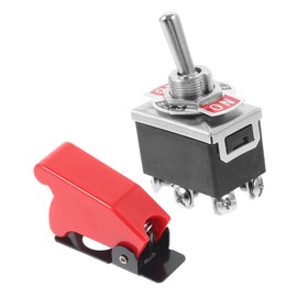 PACKOVE 2pcs Red Switch Plate Covers Emergency Stop Switch Toggle 3 Position Toggle Off 3 Way Heavy Duty Cover Red Off Rocker Easy Install