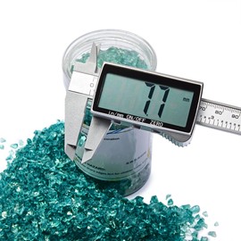 TWINKLING High Luster Crushed Glass Glitter, Broken Glass, Fire Glass Gems Chips for Fire Pit, DIY Resin Art, Epoxy Crafts, Geode Painting, Aquarium Decoration, 6-9mm(370g/13oz.) (Turquoise)