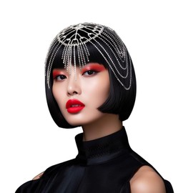 CROWN GUIDE 1920s Accessories for Women Roaring 20s Gatsby Headpiece Flapper Headband Rhinestone Wedding Hair Pieces for Brides Silver