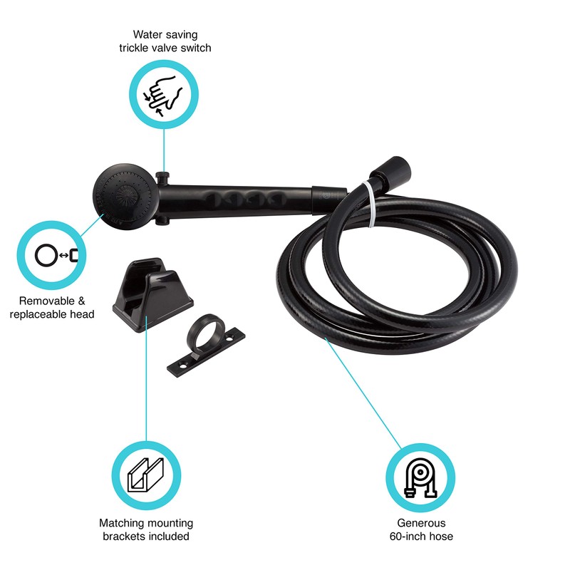 Dura Faucet DF-SA130-MB Economical Shower Head Hose Kit - Handheld