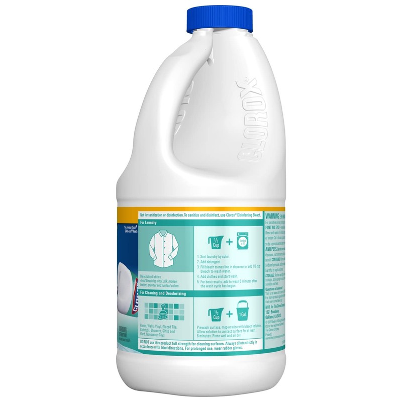 Clorox Splash-Less Bleach, Concentrated Formula, Clean Linen, 40 Ounce Bottle