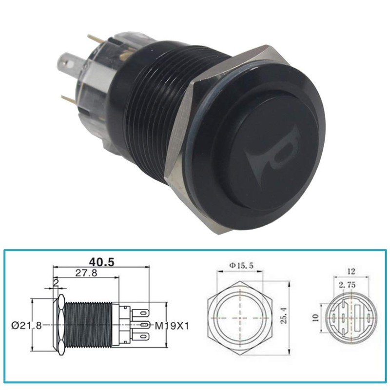 ETOPARS Black Case 19 mm 12 V 5 A Car