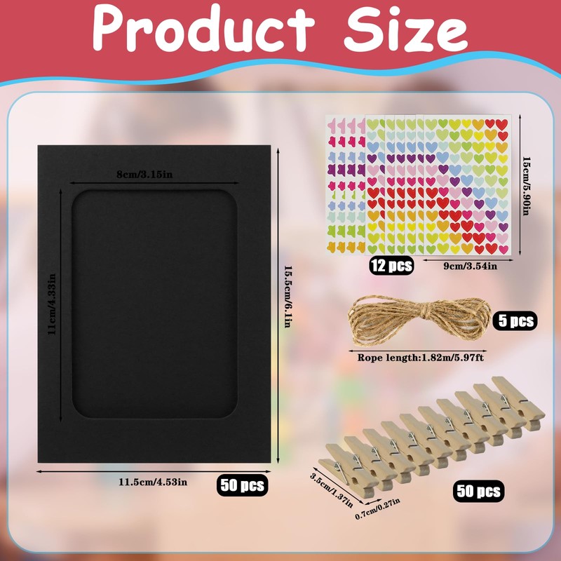 50 Pcs Paper Picture Frames 4 x 6 Inch Paper