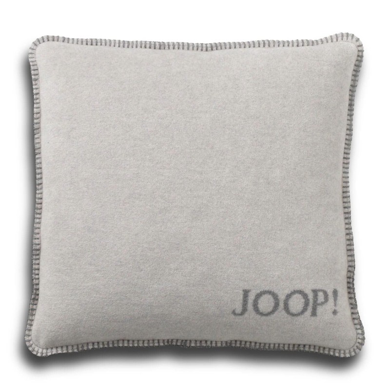 Joop! Kissenhülle Uni Doubleface Graphit-Rauch Baumwolle/Polyacryl, Maße: 50cm x 50cm,