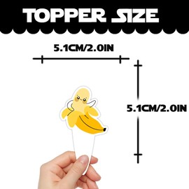 Avocado Banana Lemon Strawberries Dessert Cupcake Topper Pick for Funny Fruit Theme Decor Supplies Baby Shower Men Woman Boys Girls Happy Birthday Party Decorations set 24pcs
