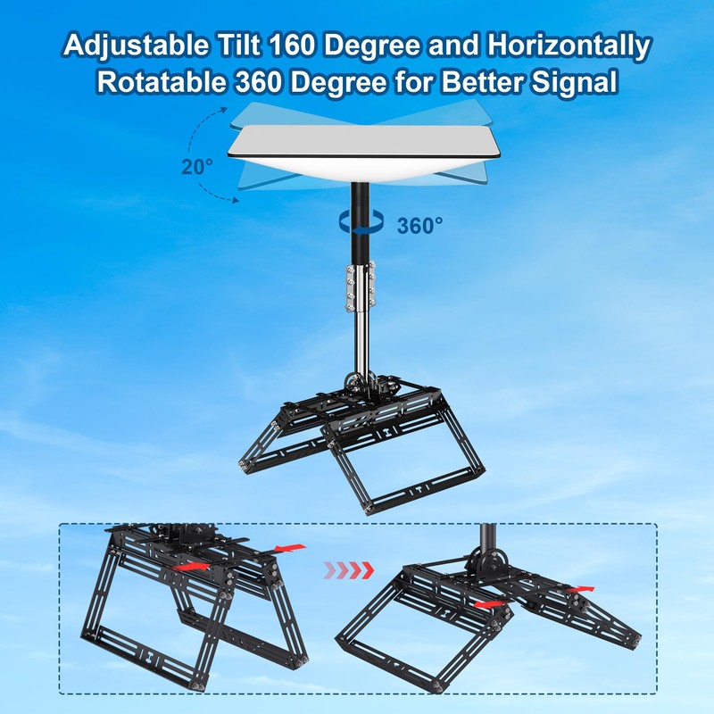 Starlink Gen 2 Roof Ridge Mount - No-Drill Installation Pole